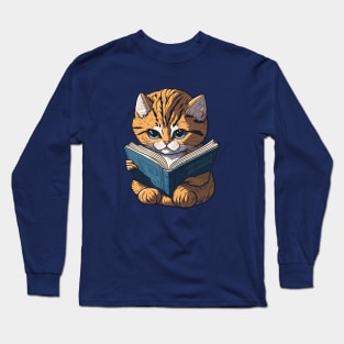 Reading Cat Long Sleeve T-Shirt